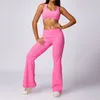 L8713 Women Yoga Outfit Two Pieces Close-Fitting High Waist Sets Vest Trousers Sport Running Long Pants Sleeveless Tops Elastic Gym Sportwear Suits Breathable