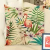 Pillow Flamingo Floral Pattern Cover Colorful Tropical Plants Banana Leaf Home Decor Cotton Linen Throw Cojines