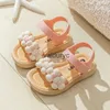 Sandals 2024 New ldrens Slippers Summer Girls and Boys Bathroom Home Anti slip Beach Shoes Soft Soled Baby H240506
