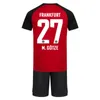 2023 24 Eintracht Maglie da calcio di Francoforte da uomo Lenz Alario Kolo Muani Koch Borre Skhiri Home Red Black Child Shirts Daifort