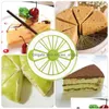 Andra Bakeware Tools 10/12 skivor Cake Equal Portion Cutter Round Bread Mousse Divider Slice Marker Baking For Housual Kitchen DRO DH39Q