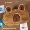 Mignon kawaii grande capacité capybara sac sac drôle de dessin animé mode peluche crayon pochette scolaire
