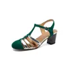 Sandalet Yaz Yuvarlak Ayak parmağı Moda Moda Karışık Renk Kalın Topuk Yüksek Topuklu Bayanlar Ayakkabı Gladyatör