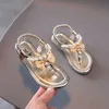 Sandalen Sandalias Sweet Beauty Childrens Sandals 2023 Bowknot Summer Girl Prinsesschoenen Romeinse kinderen Sandalen zachte Soled Kid Shoe