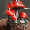 Fragrance Lamps Resin Mushroom Waterfall Backflow Incense Burner Flowers Pond Incense Holder for Home Relaxation Halloween Easter Decorations T240505