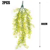 Flores decorativas Planta artificial Almirantazgo Willow Vine Wall Hanging Fake Christmas Home Garden Decoración al aire libre