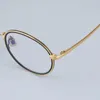 Lind Faro Brand Black Golden Square Glasses Frame Pure Eyeglasses Vintage Style Myopic Prescription for Men and Women 240430
