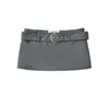 Jupes mini pour femme vêtements vintage jupe crayon y2k mignon mignon fashion micro avec short ceinture gris