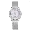 Orologi da polso Oliya Rolling Diamond Women's Watch inossidabile in acciaio inossidabile intarsiata Elegante orologio da polso di quarzo elegante