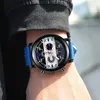 Armbanduhr Fashion Lederband Analog Quarz Runde Handgelenk Business Herren Uhr vielseitig und cool ohne wasserdichte Legierung Digital