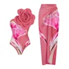 Swimons de maillots de bain pour femmes shorts de natation longs femmes féminines maigres grandes fleurs