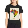 Frauenpolos Brasilien Aquarell Karte T-Shirt Plus Size Tops Hippie-Kleidung für Frauen