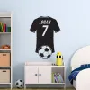 Pegatinas calcomanía de pared de fútbol personalizado nombre personalizado pegatina de fútbol regalo de fútbol sala de niños arte de pared de fútbol pegatina de pared fútbol