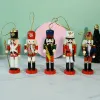 Miniaturas 5pcs/conjunto Soldado de puppet de puppet de madeira de madeira