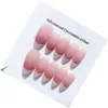 French Almond Ombre Handmade Press On Nails Long Coffin Acrylic False Nail Tips In Emmabeauty StoreNoEM19434 240430