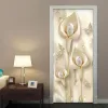 Autocollants style européen 3d fleurs stéréo calla perle porte autocollant salon chambre luxe décor intérieur mural autocollants pvc papier peint 3 d