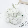 Teste di fiori decorativi teste di seta artificiale Rose mazzi da sposa bocciolo per vaso matrimonio di San Valentino per la casa decorazione finta regalo floreale