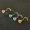 Arts du corps 5pcs Fashion Hollow Heart en acier inoxydable Stud de nez pour femmes Nariz Nariz Nariz Nariz Bijourie de corps D240503