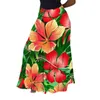 Rokken Polynesische plumeria print zomer met hoge taille jurk vrouwen comfortabele stof rok Hawaiiaanse stijl dames