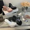 Sandals cuneo rosa donne pannelli taccolini in pvc clear piattaforma argento scarpe heels casual heels da donna
