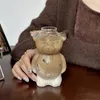 Verres à vin mignon ours en verre tasse de tasse de café en forme de bande de café pour copines cadeaux d'anniversaire féminins