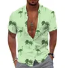 Мужские плюс Tees Polos 2024 Мужская пляжная рубашка 3D Цифровое принт тропический лес