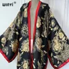 Summer Kimono rétro imprimé plage Wear confortable robe maxi, tenues de cardigans élégants pour les femmes Abaya Dubai Luxury