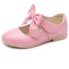 Baskets Chaussures pour enfants Chaussures or rose blanc fille arc chaussures en cuir chaussures printemps et automne appartement pour enfants fleuris