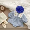 Mädchenkleider Frühling Baby Kleidung Qualität Stickerei Peter Pan Kragen Baby Mädchen Body Kleid Kleinkind Süßes Stück