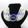 Choker Griechenland Griechische Schwesternschaft Zeta Phi Beta Symbol Royal Blue White Crystal Pearl Schmuck mehrschichtige Halsketten 343b