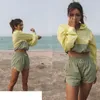 Suisses de survêtement féminines Summer Shirt Sports Pullover Blouse Suntan Suit Casual Shorts Pant sets pour femmes 2 pièces