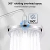 Set Rainfall Shower Head High Pressure Rain Booster Showerhead 6Modes Adjustable Water Saving Tap Shower Faucet Bathroom Accessories