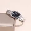 Relógios de pulso Retângulo de moda Dial Roman Scale Quartz Steel Mulher Ladies Dress Watch