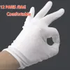 Gants 24 pièces / 12 paires Vendre à chaud Glants de coton doux en coton doux