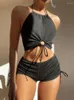 Swimwear Women's Color Couleur 2 pièces Swimsuit Femmes 2024 Haute taille Split Bikini Soussen