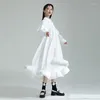 Blouses pour femmes Zhongchuang Rizhen 2024 Design réversible en vrac et une grande robe d'ourlet mincement pour la jupe à manches longues des enfants