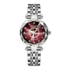 Armbanduhrenbeobachter Frauen Ozean Herzlicht Luxus Quarz Uhr Diamantgesicht helles facettenreiches Glas wasserdicht