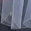 Brautschleier yolapan kristallperlen Schleier weiße Elfenbein Doppelschicht Luxushochzeit mit Strasssteinen und Kristallen V102