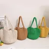 Totes Vintage Stroh gewebte Tasche für Frauen Handtaschen Rattan Häkeln Koreaner Freizeitpendel -Sommerstrandtasche