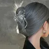 Opaski na głowę metalowy pająk w kształcie pazurowy pazur błyszczący pazurowy pazur tył mózg rekinowy pazur moda damskie akcesoria do włosów Q240506