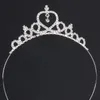 Princesa Partido de cristal brillante Pageño plateado Corona Corona Accesorios de boda adornos