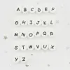 Blocchi lettere rotonde da 100 pezzi di perle alfabeti in silicone inglese Accessori per bambini per i giocattoli personalizzati per la dentizione del ciuccio