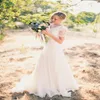 A-Line Chiffon Lace Beach Modest Wedding Dress