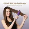 Kipozi Professional Hair Strainter Flat Iron med digital LCD -skärm Dubbelspänning Instant värme Curling Gift 240415