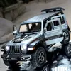 Modelo Diecast Cars 1/22 Jeep Wrangler Off SUV Ligo do SUV Modelo Carro Dado Proporcional Metal Model Model Toy Simulation Som e Light Childrens Toy Giftsl2405