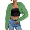 Femme Tricots Femmes à manches longues Open Front Front Crop-tricot Crop Cardigan Solid Loose Drop épaule Bolero Boléro Pandes pour