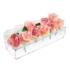 Vase à fleurs rectangulaires en acrylique transparent avec couvercle table de dîner de mariage maître floral morden vases bourse home décorer 240506