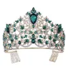 Stirnbänder Barockstil Miss Universe Diamond Hochzeitskrone Kopfstück mit Crystal Inlay Queen Prinzessin Kopfstück Q240506