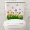 M21 planten bloemen vlinders toiletsticker badkamer omkleed koelkast muurstickers wc voor huizendecoratie 240506