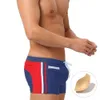 Calça de natação da moda de banho masculina de Uxh, calça de natação angulada plana com copo e calça de praia colorida de bolsa 3D anti -desbotamento